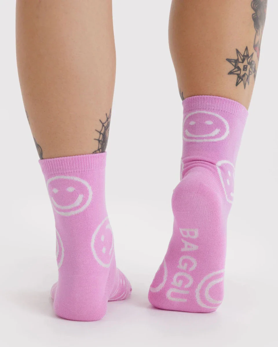 Chaussettes Crew Baggu Pink Happy - Image 3