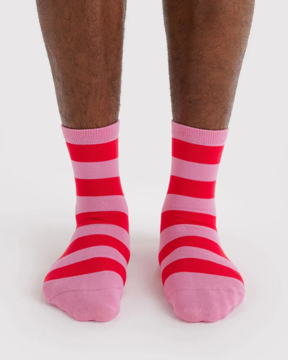 Chaussettes Crew Baggu Pink Stripe - Image 2