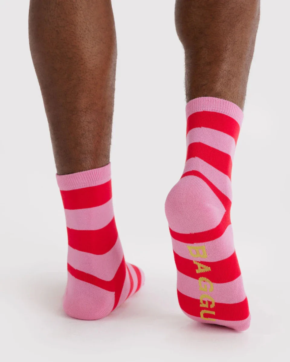 Chaussettes Crew Baggu Pink Stripe - Image 3