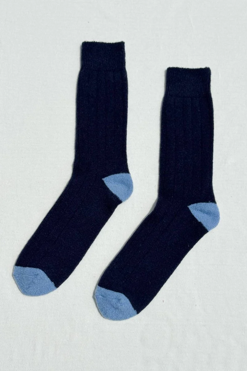 Chaussettes Longues en Cachemire Le Bon Shoppe Marine