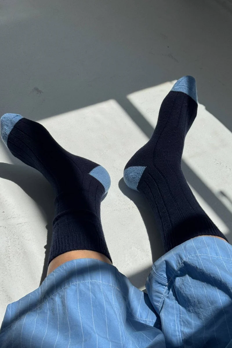 Chaussettes Longues en Cachemire Le Bon Shoppe Marine - Image 2