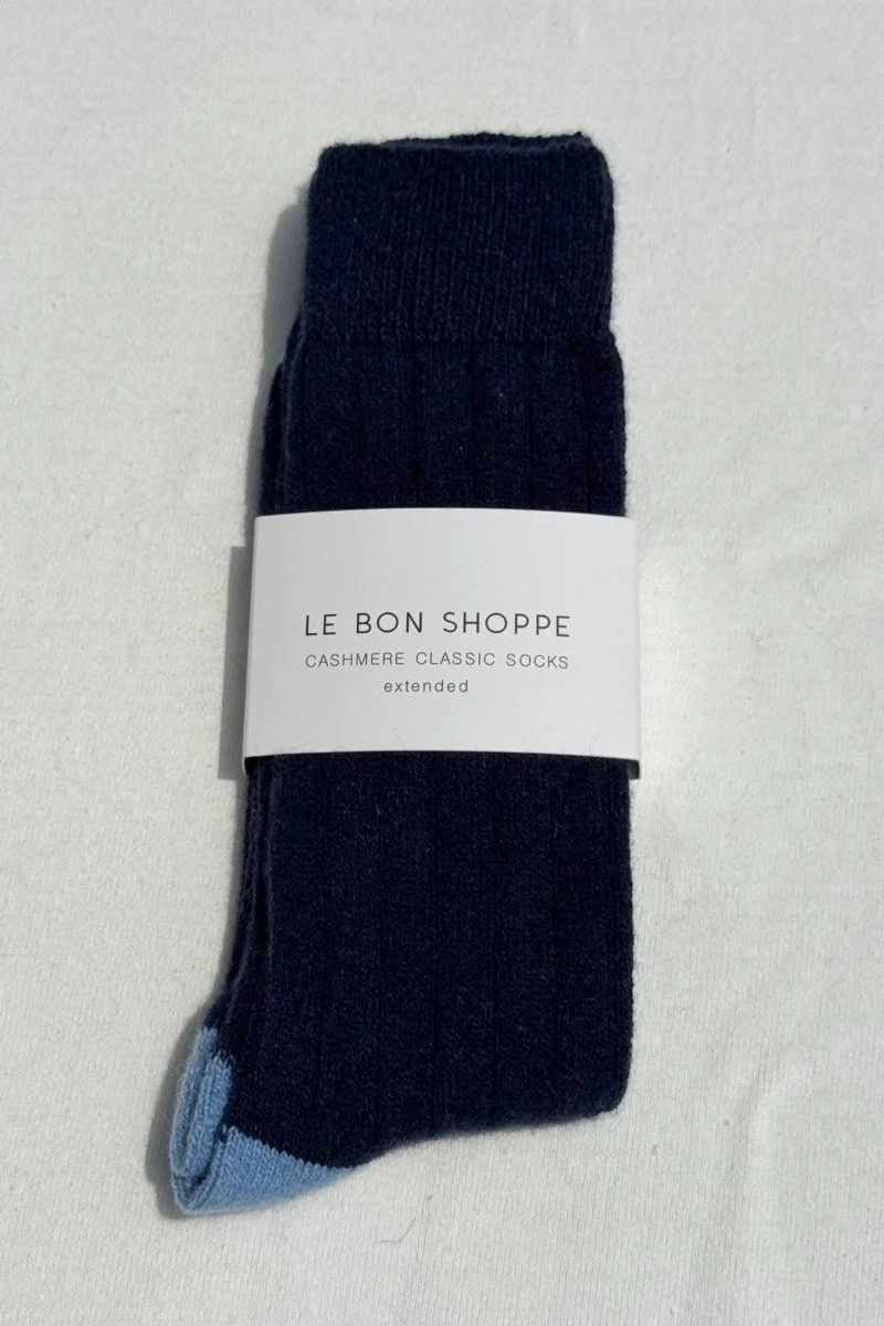 Chaussettes Longues en Cachemire Le Bon Shoppe Marine - Image 3