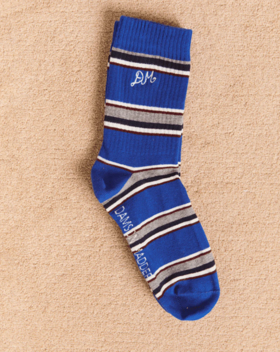 Chaussettes Rayures Bleues Damson Madder