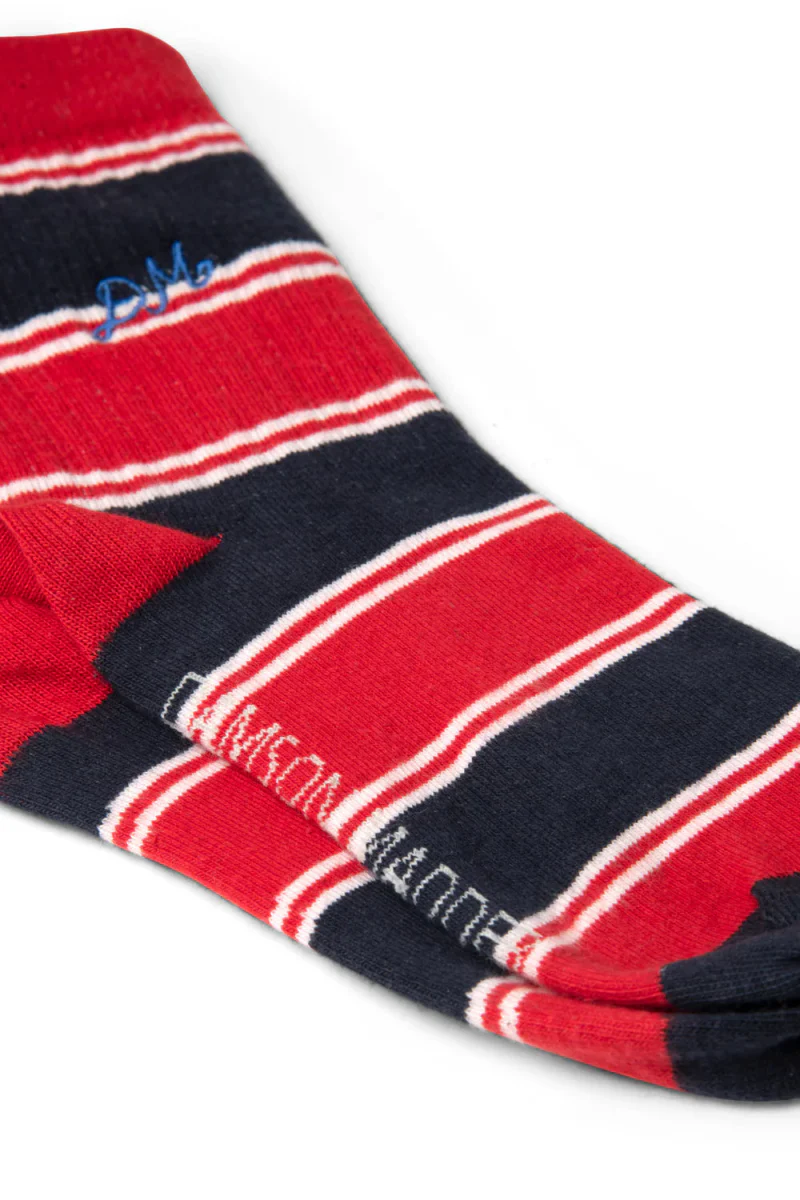 Chaussettes Rayures Damson Madder Rouge et Marine - Image 4