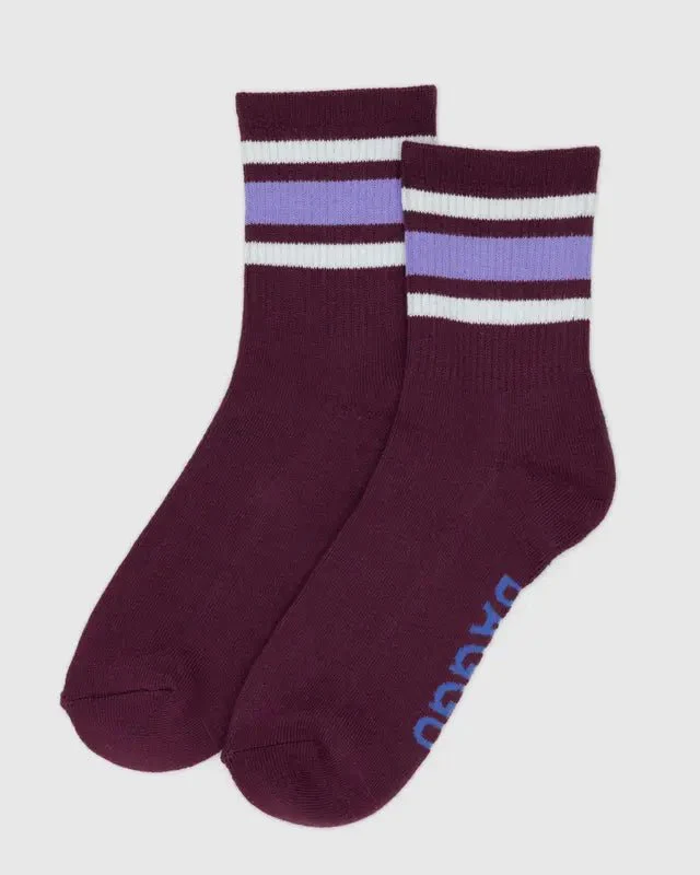 Chaussettes Ribbed Baggu Mahogany Stripe