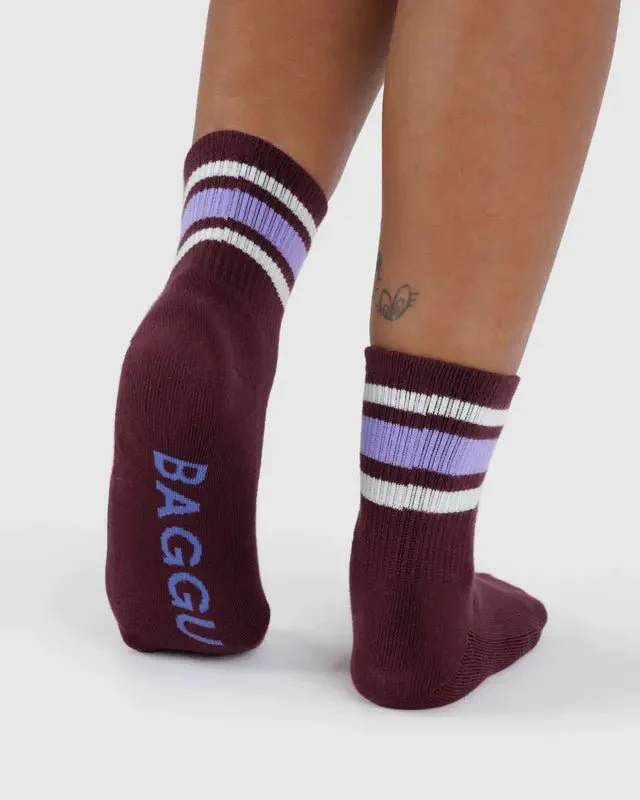 Chaussettes Ribbed Baggu Mahogany Stripe - Image 3