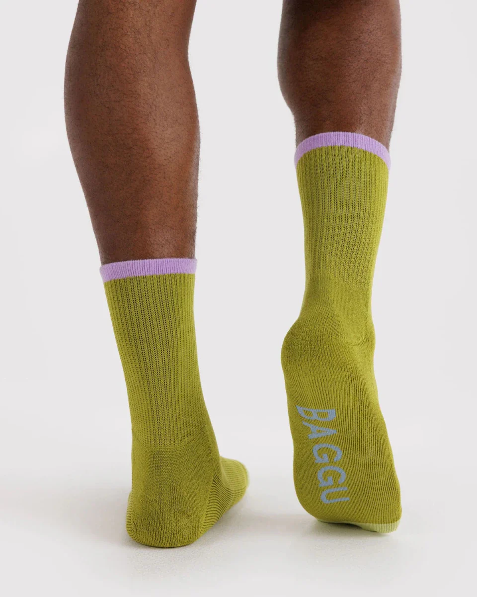 Chaussettes Ribbed Baggu Olive Mix