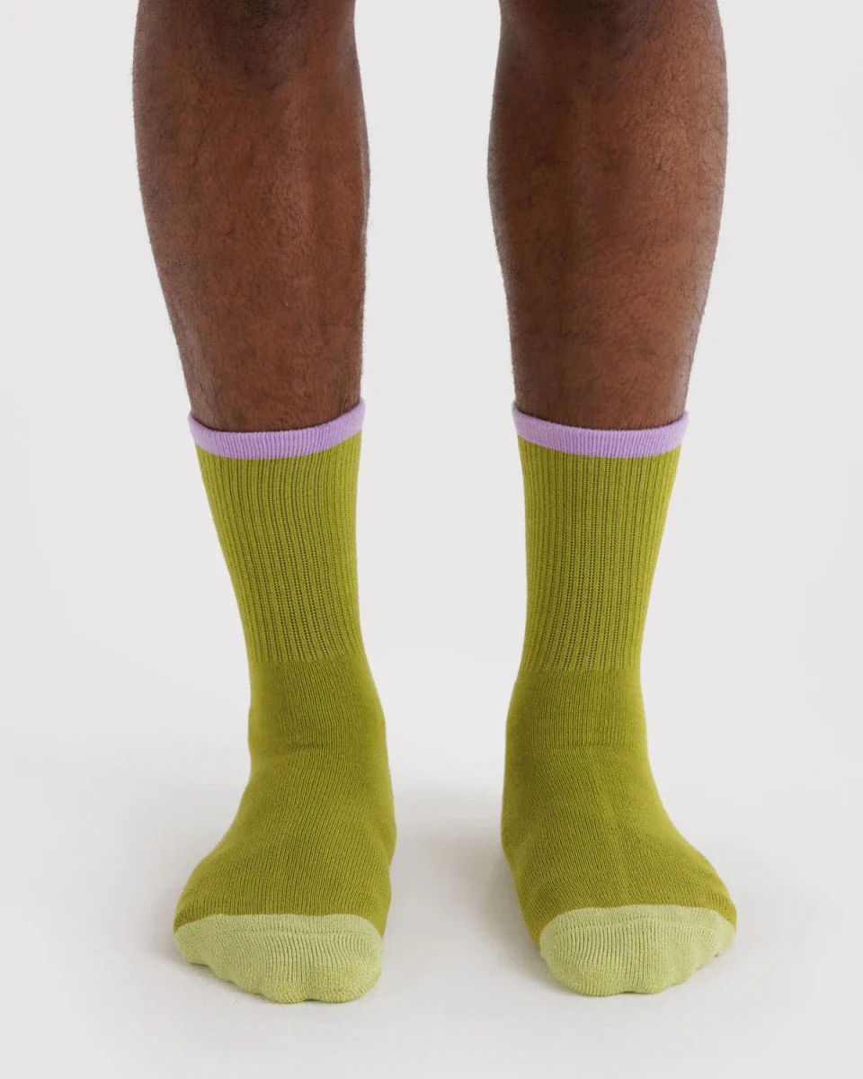 Chaussettes Ribbed Baggu Olive Mix - Image 2
