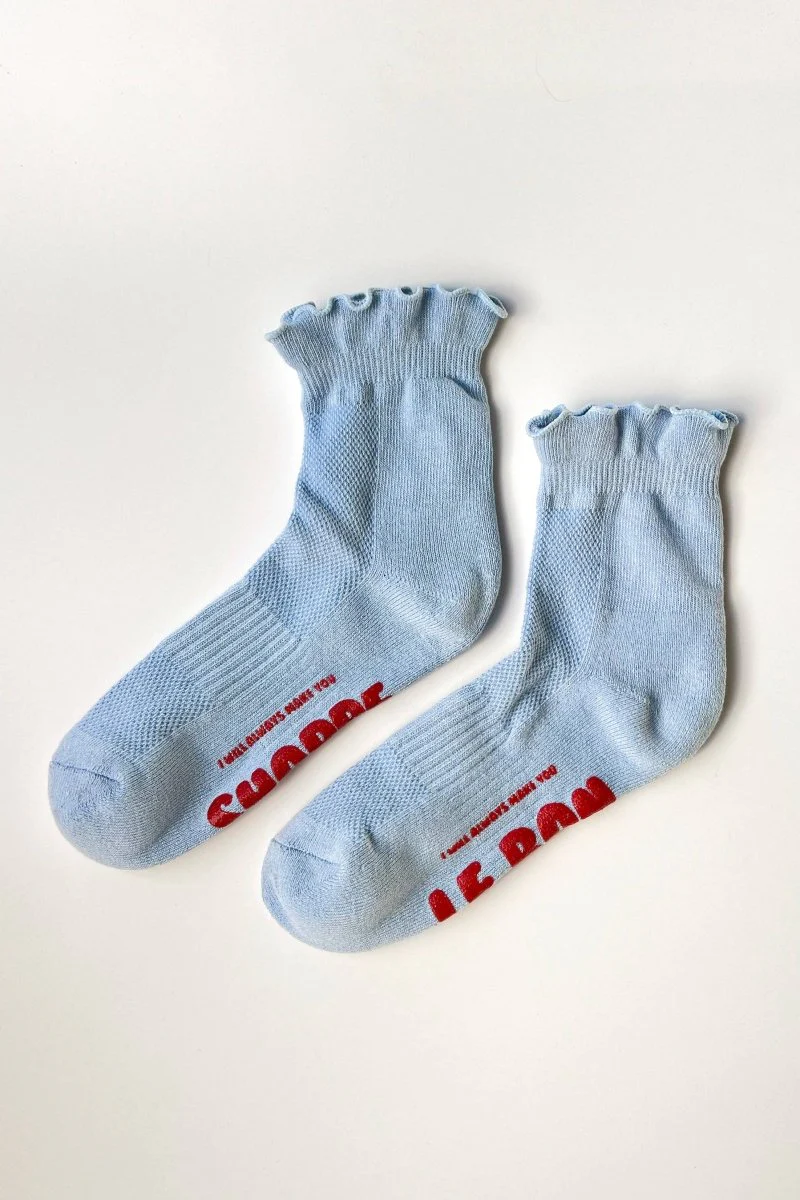 Chaussettes Ruffled Hugger Bleues Poudres Le Bon Shoppe