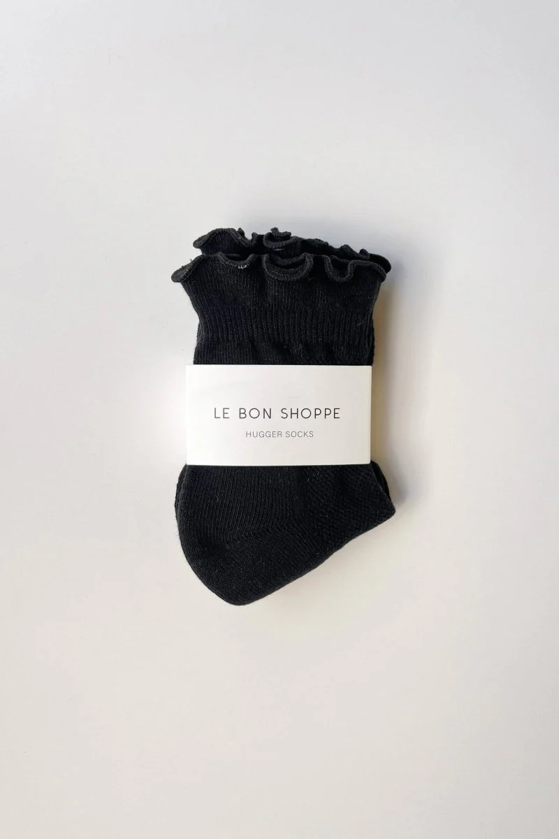 Chaussettes Ruffled Hugger Noires Le Bon Shoppe - Image 3