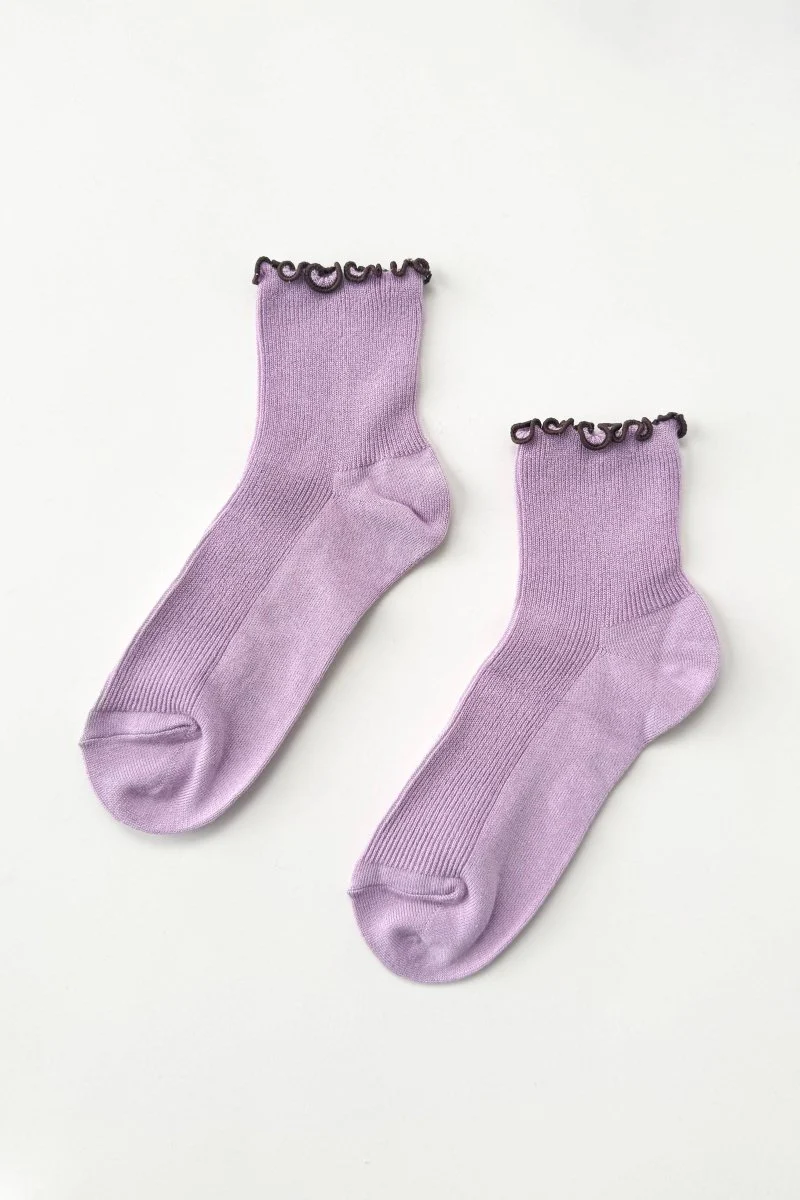 Chaussettes Ruffled Modal Le Bon Shoppe Lilas et Brun