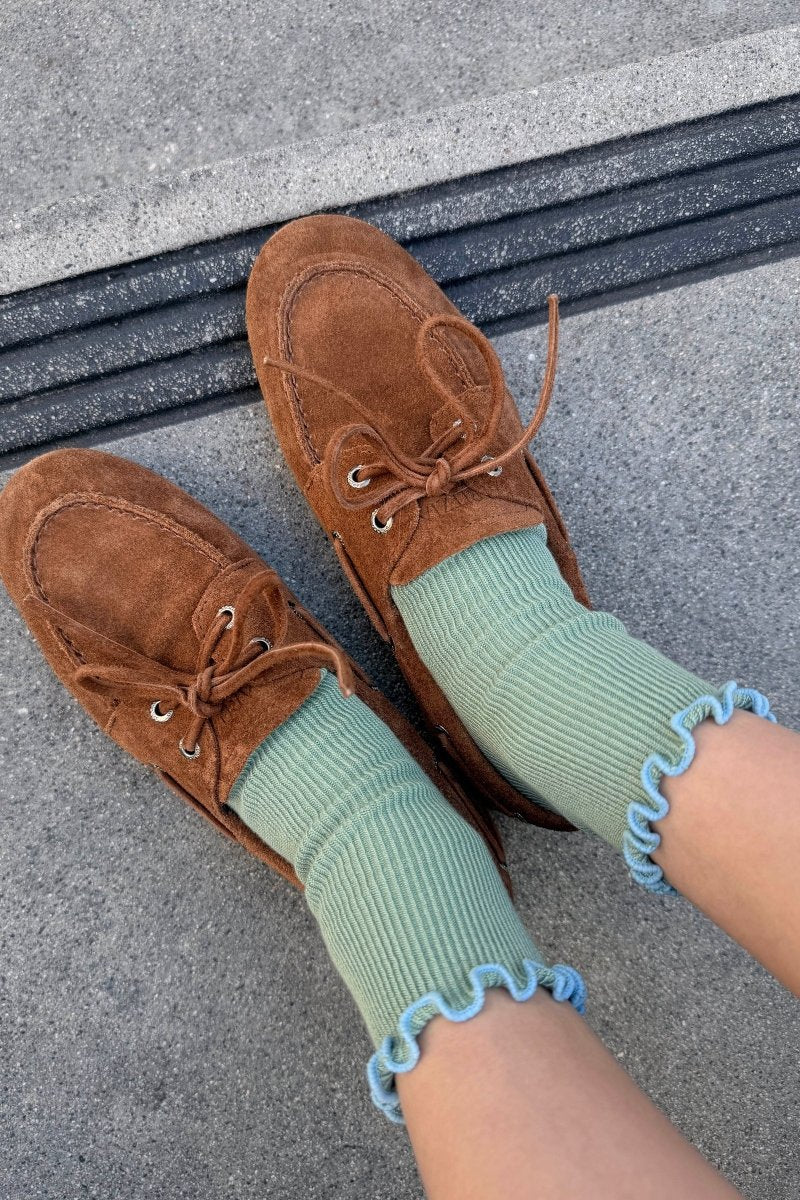 Chaussettes Ruffled Modal Le Bon Shoppe Vert et Bleu - Image 3