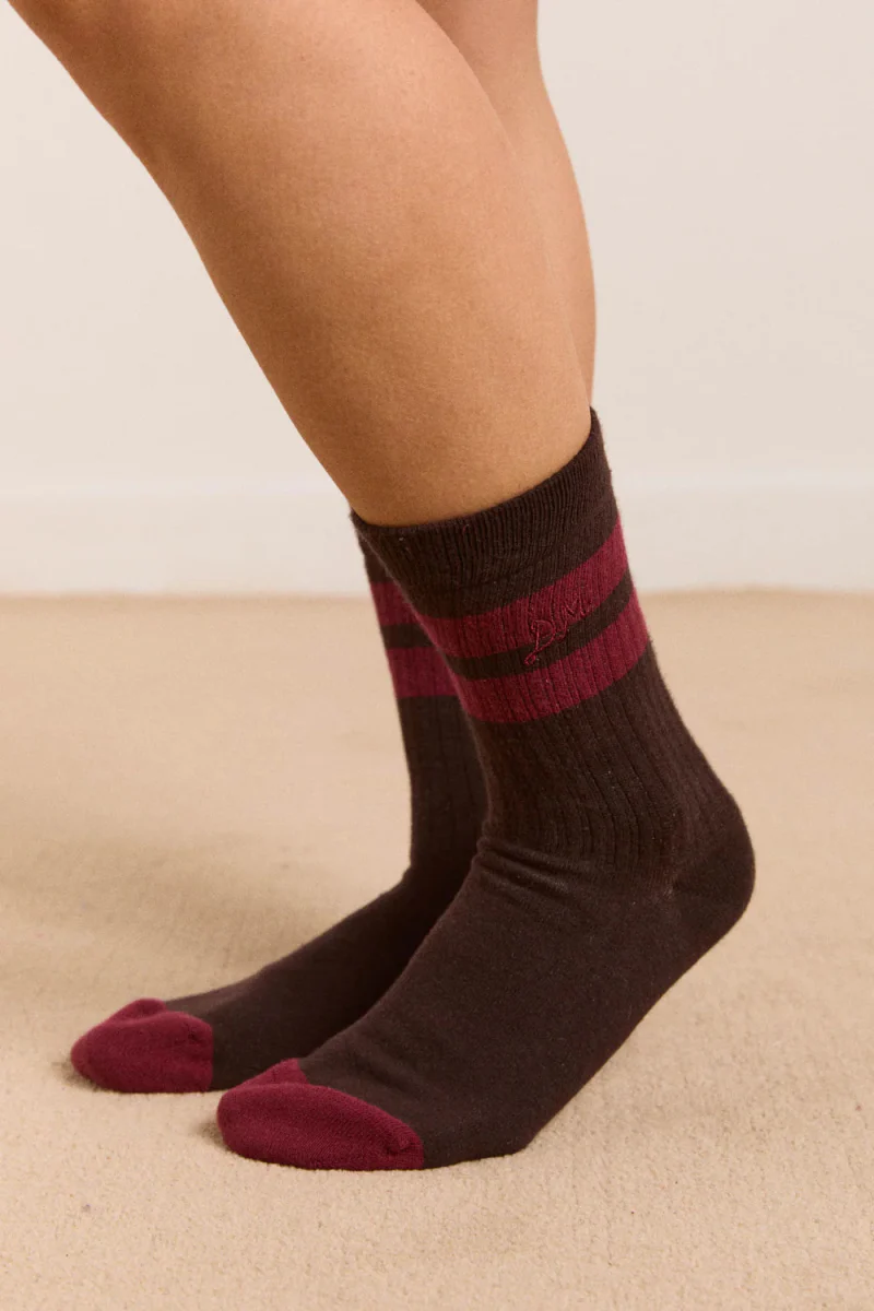 Chaussettes Sporty Damson Madder Brun et Bourgogne