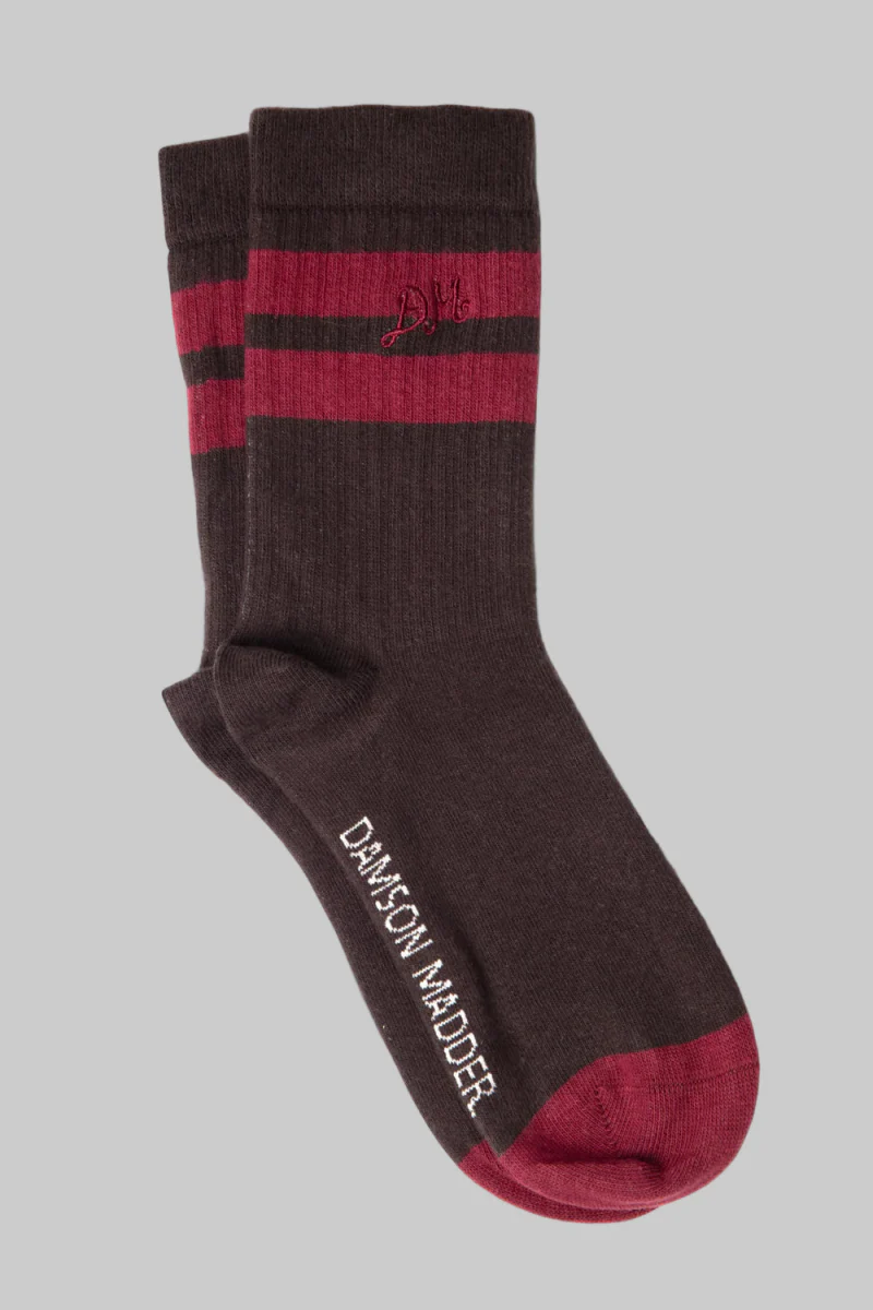 Chaussettes Sporty Damson Madder Brun et Bourgogne - Image 2