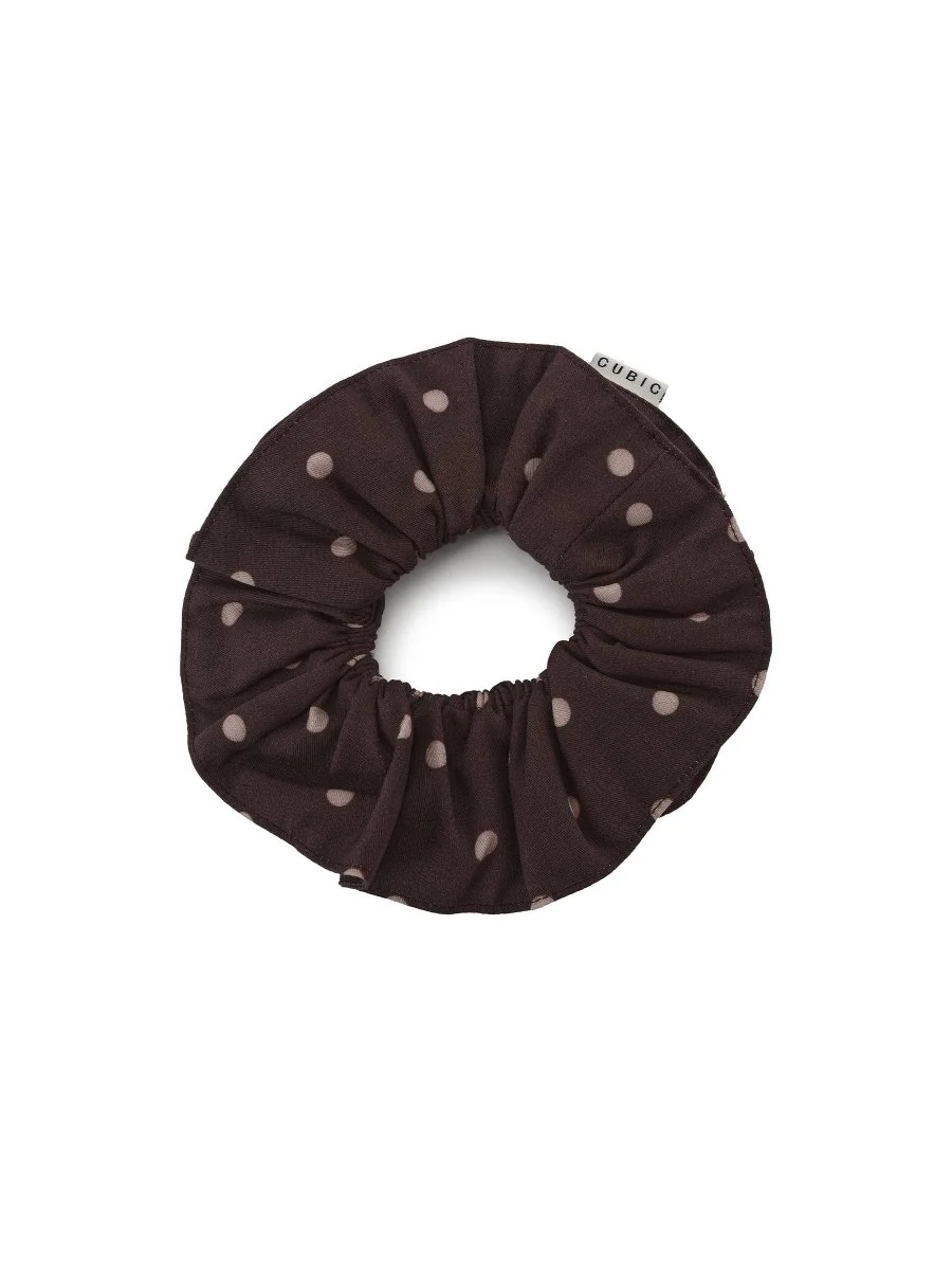 Élastique à Cheveux Chouchou Brun à Pois Cubic - Image 2
