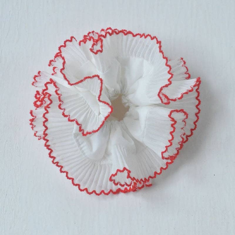Élastique Chouchou Blanc Dentelé Rouge Dipped Shop - Image 3
