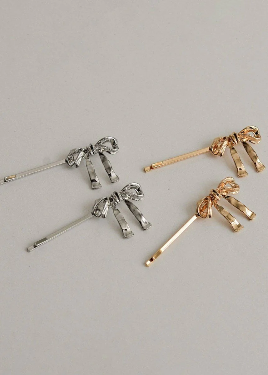 Ensemble de 2 Barrettes Bobby Pins Boucles Nar'sha Dorées - Image 3