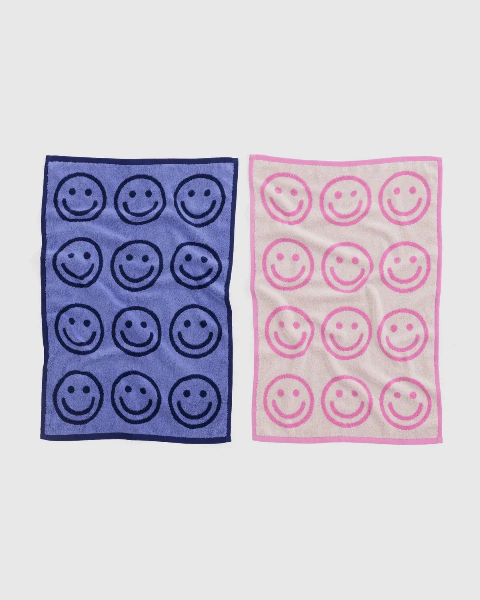 Ensemble de 2 serviettes à Mains Baggu Happy Pink Blue - Image 3