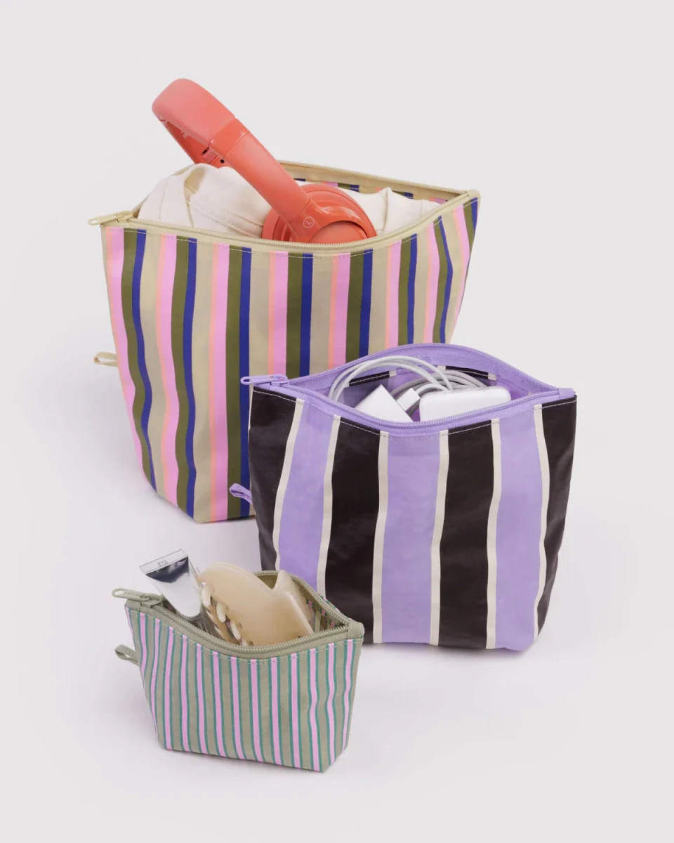 Ensemble de 3 Pochettes Go Baggu Candy Shop Stripes