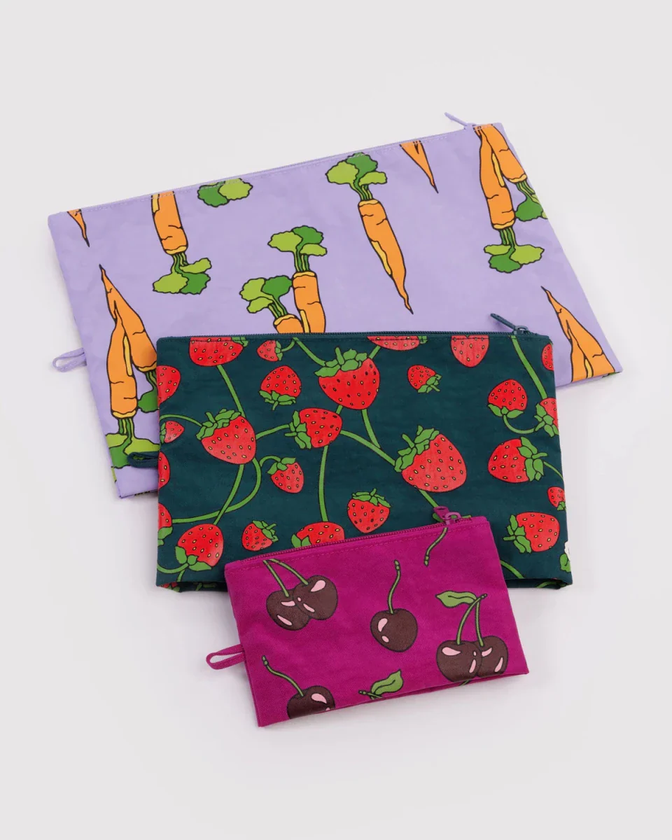 Ensemble de 3 Pochettes Go Baggu Carrots & Berries