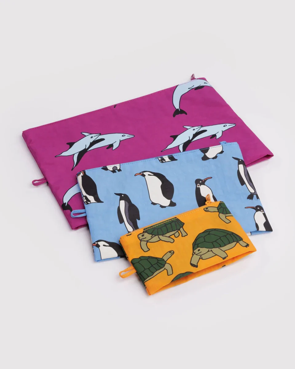 Ensemble de 3 Pochettes Go Baggu Vacation Animals