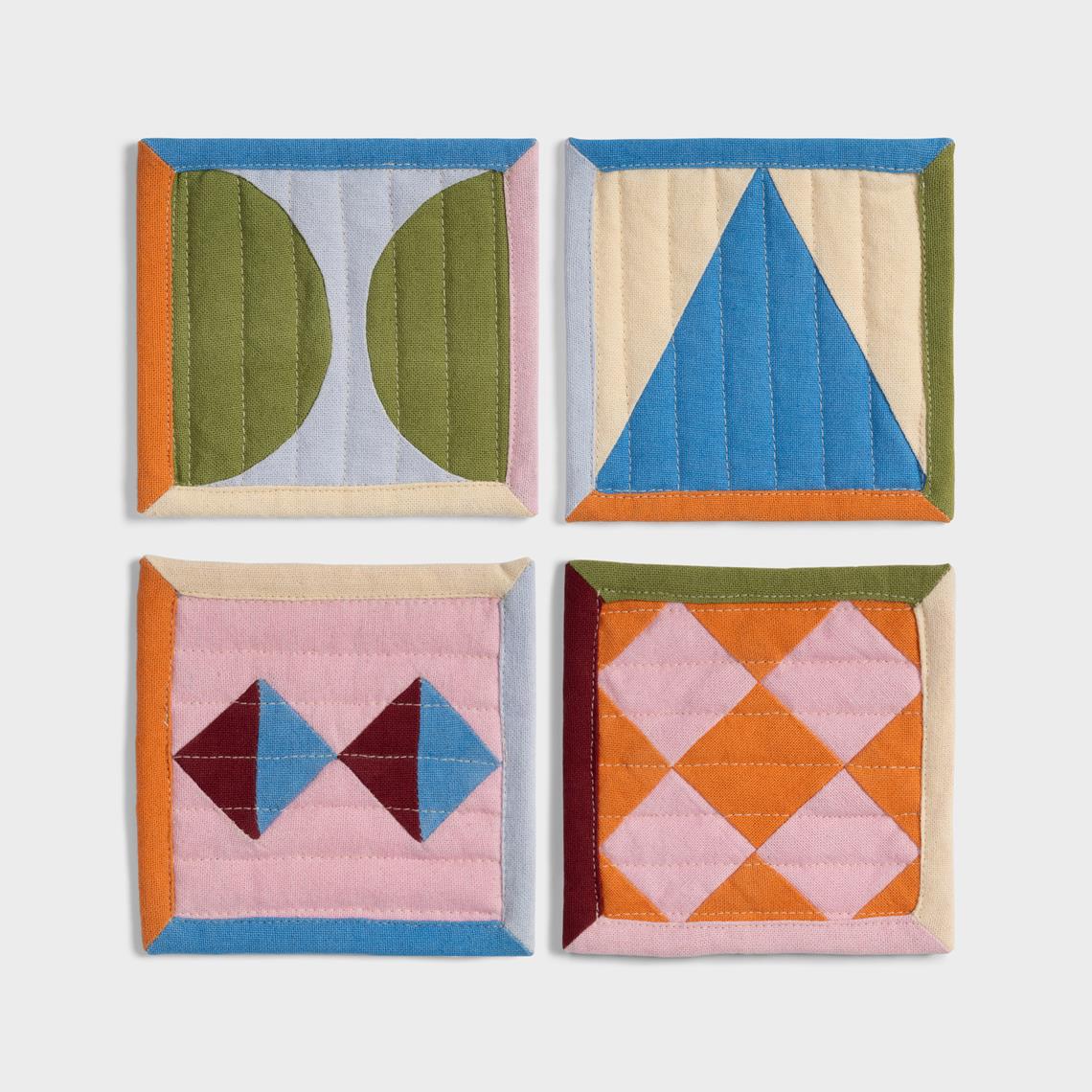 Ensemble de 4 Sous-Verres Quilt &Klevering