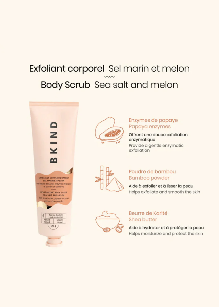 Exfoliant Corporel Hydratant BKIND - Sel Marin et Melon - Image 3