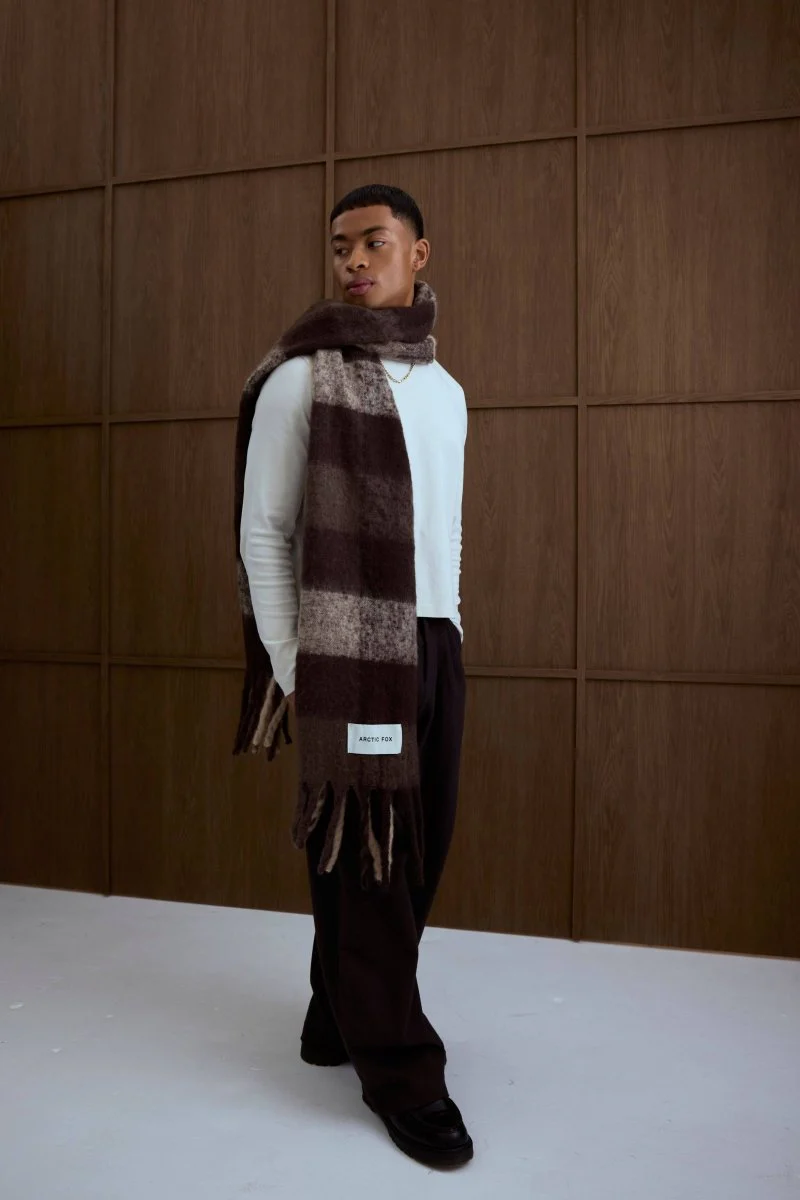 Foulard Reykjavik Carreaux Bruns Arctic Fox - Image 7