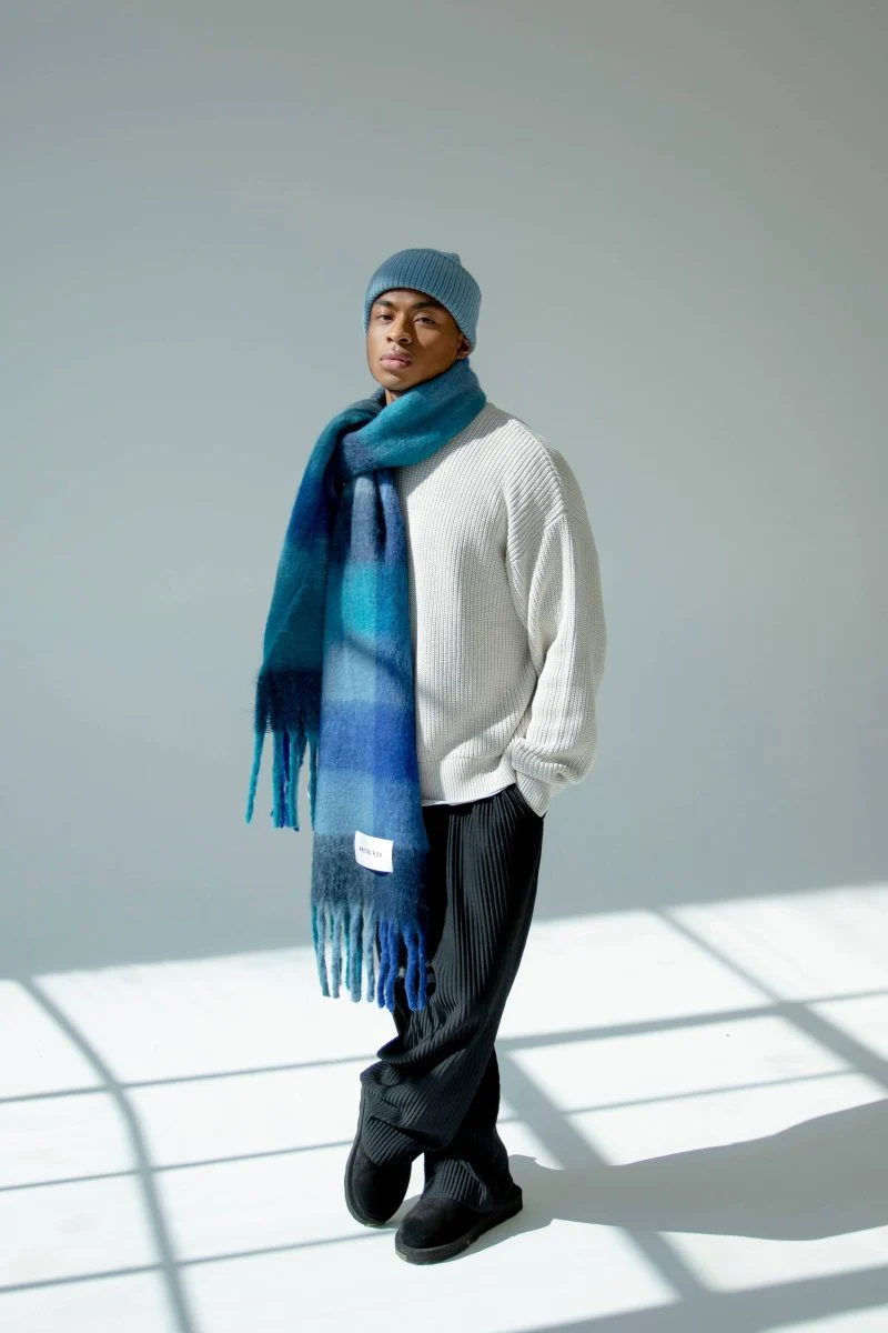 Foulard Reykjavik Bleu à Carreaux Arctic Fox - Image 5