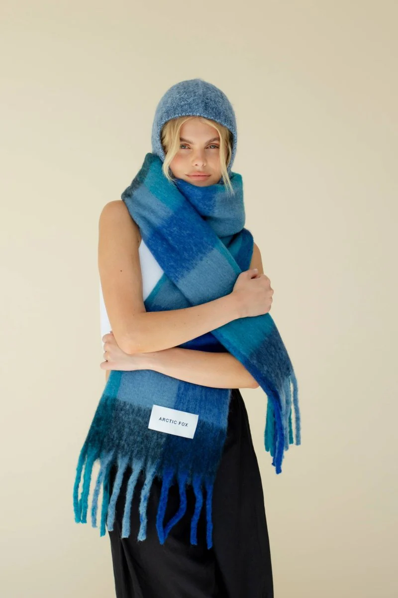 Foulard Reykjavik Bleu à Carreaux Arctic Fox - Image 7