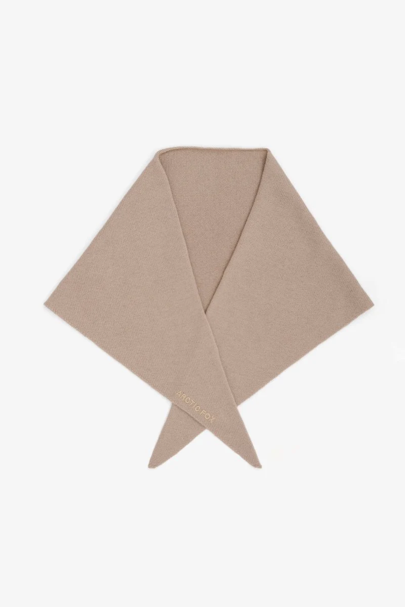 Foulard Triangulaire en Merino Taupe Arctic Fox