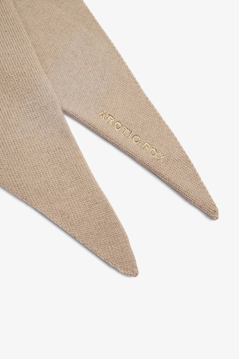 Foulard Triangulaire en Merino Taupe Arctic Fox - Image 5