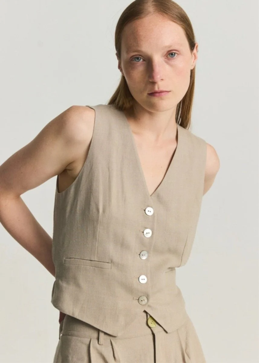 Gilet Eva Mod Ref Beige SOLDE - Vente Finale - Image 5