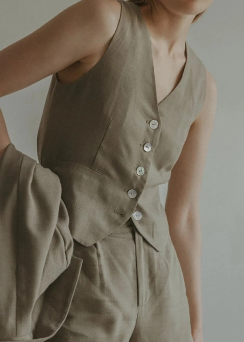 Gilet Eva Mod Ref Olive SOLDE - Vente Finale - Image 3