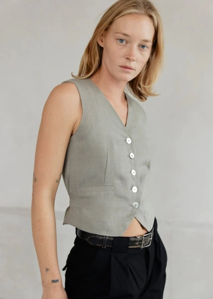 Gilet Eva Mod Ref Olive SOLDE - Vente Finale - Image 5