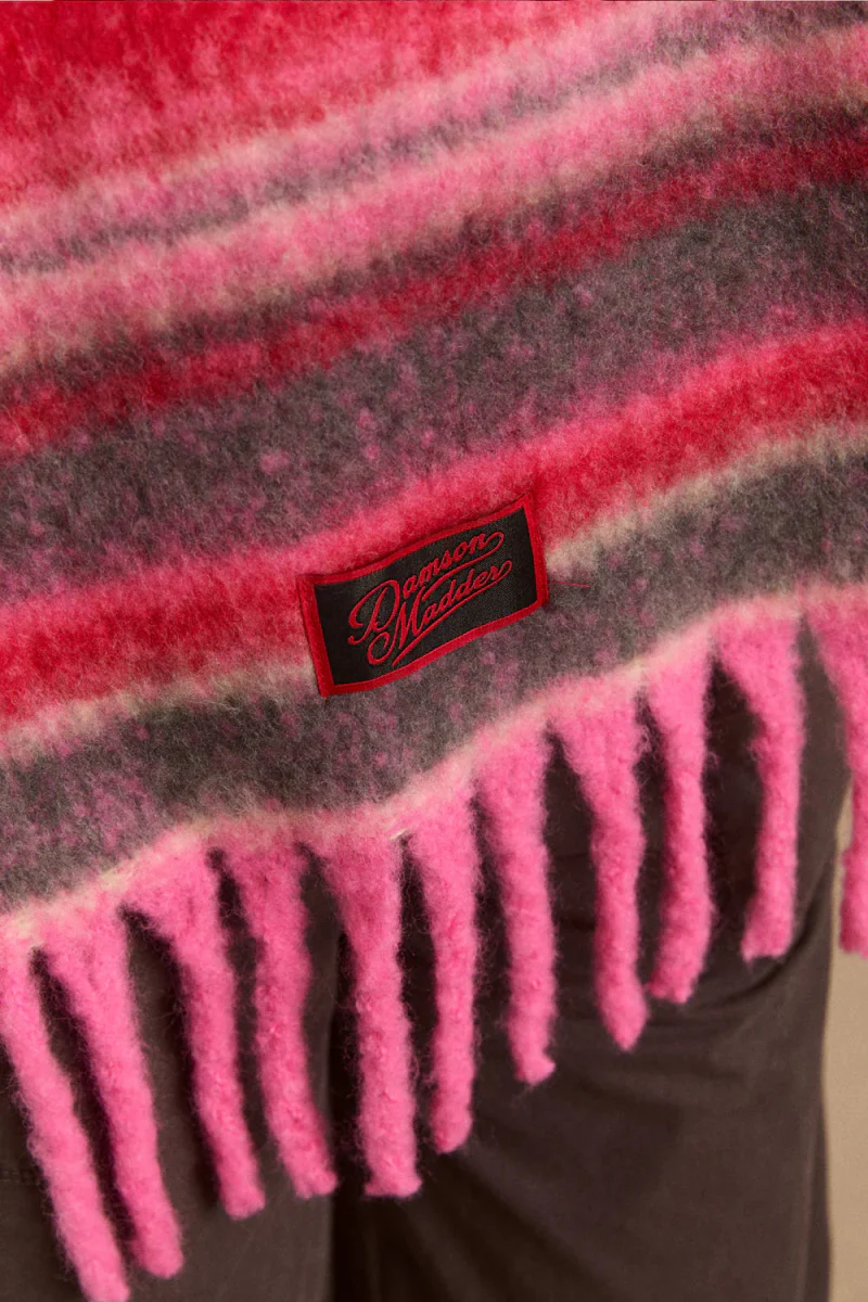 Grand Foulard Rayures Damson Madder Rose - Image 5