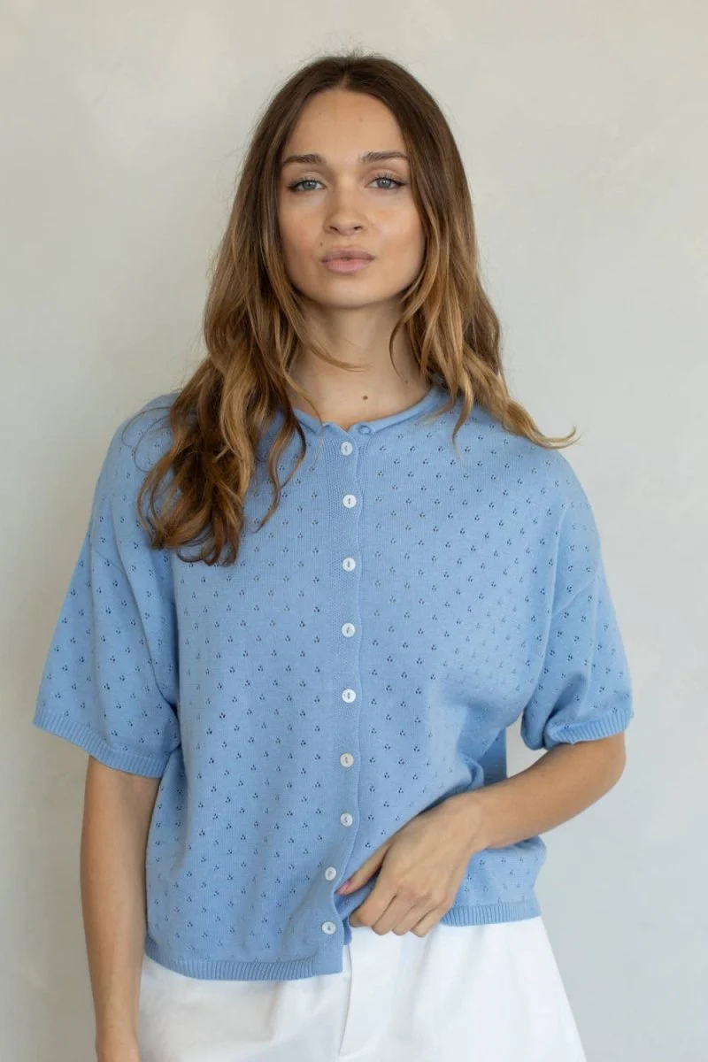 Haut Annalise Pointelle Bleu Things Between