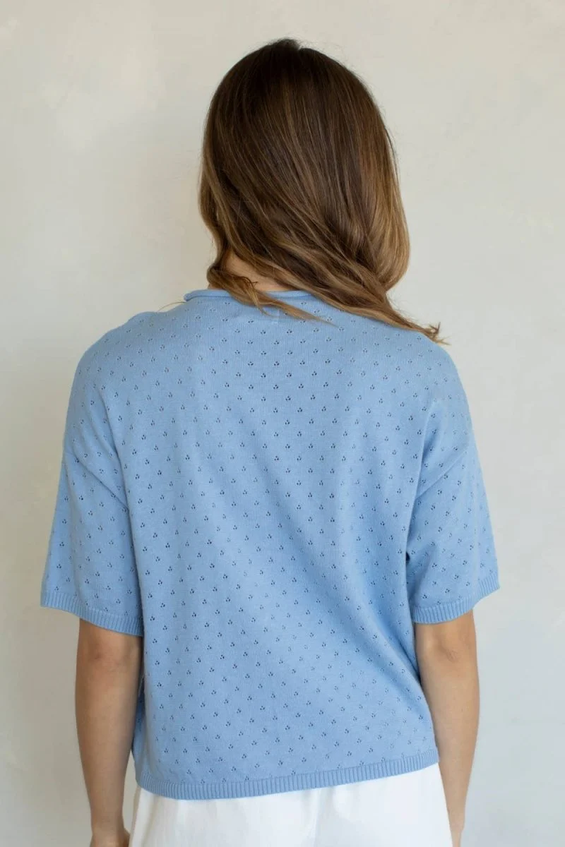 Haut Annalise Pointelle Bleu Things Between - Image 2