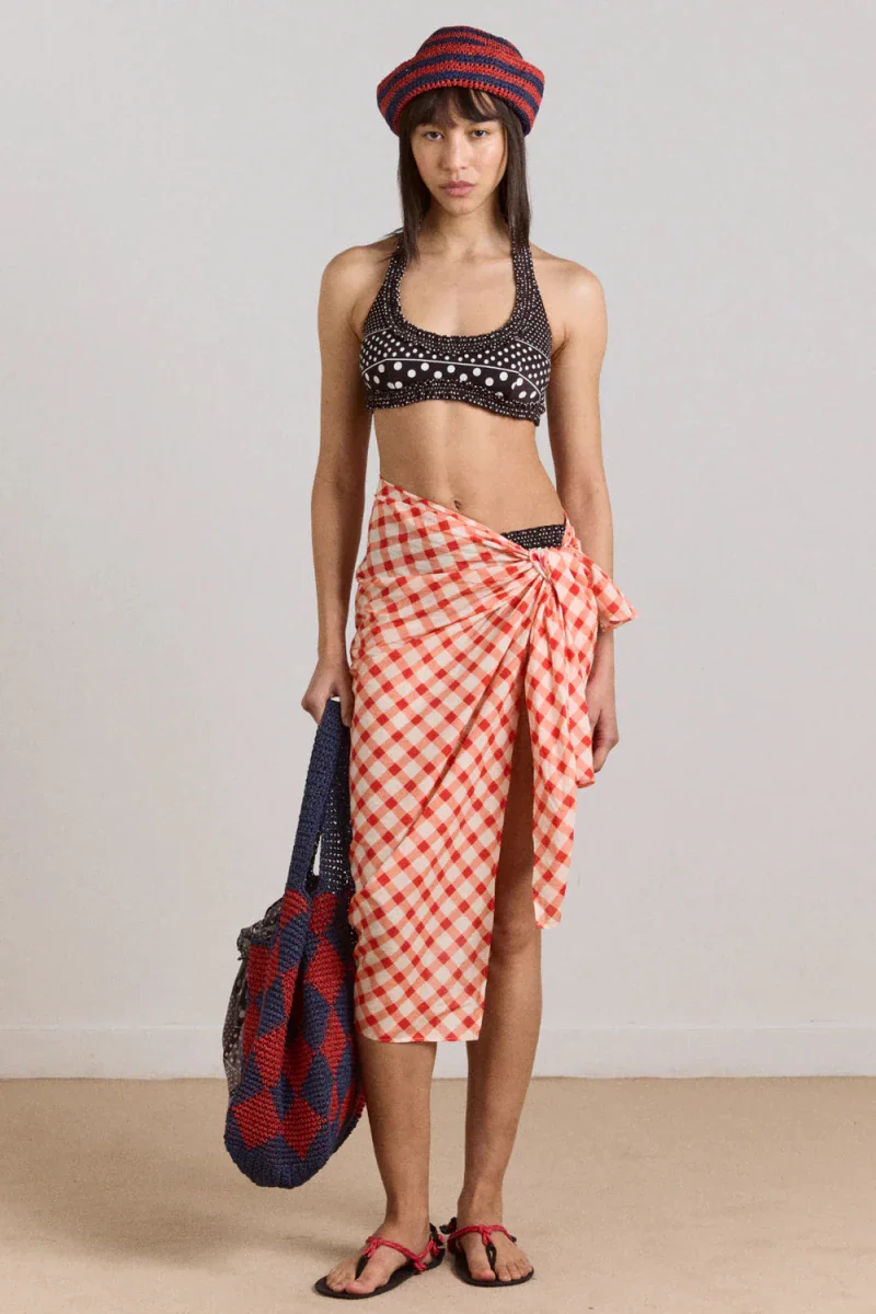 Haut de Maillot Cove Spot Stripe Damson Madder - Image 6