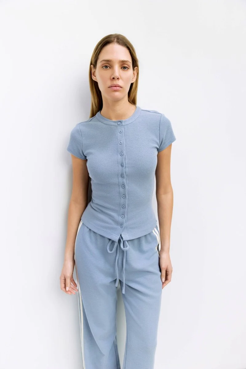 Haut Enzo Bleu Clair All Row