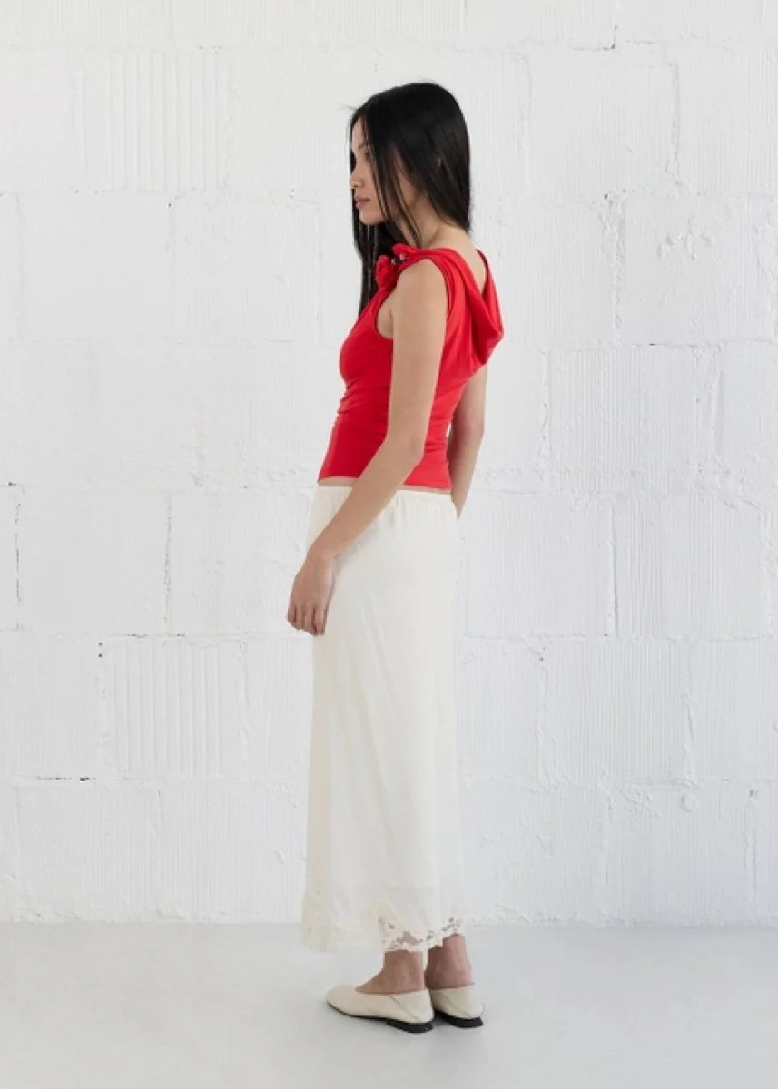 Haut Kacey Rosette All Row Rouge SOLDE - Vente Finale - Image 4