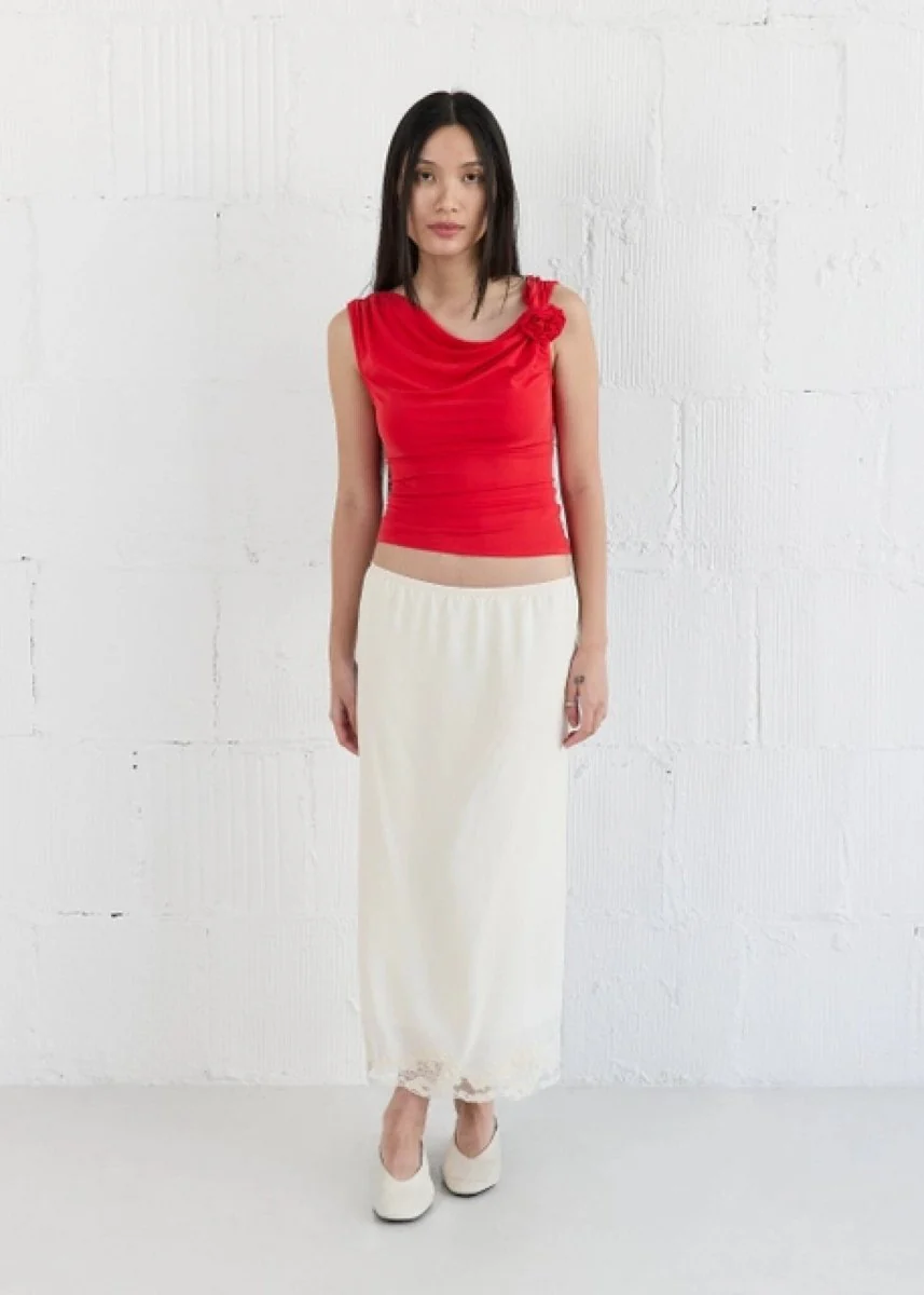 Haut Kacey Rosette All Row Rouge SOLDE - Vente Finale - Image 5