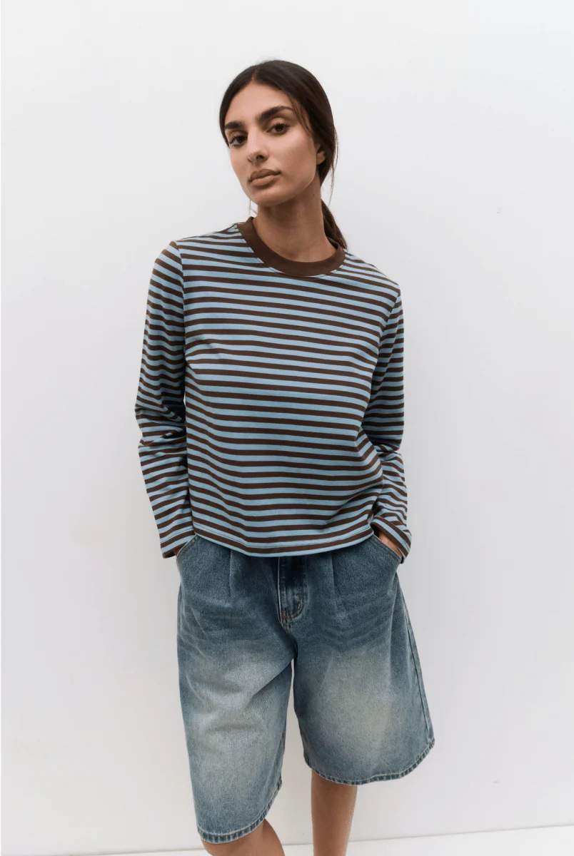 Haut Kathleen Mod Ref Bleu et Brun