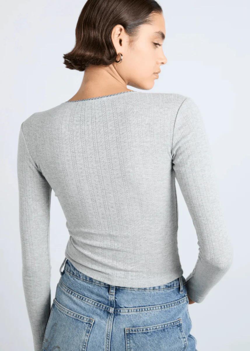 Haut Lua Pointelle Gris Damson Madder SOLDE - Vente Finale - Image 4