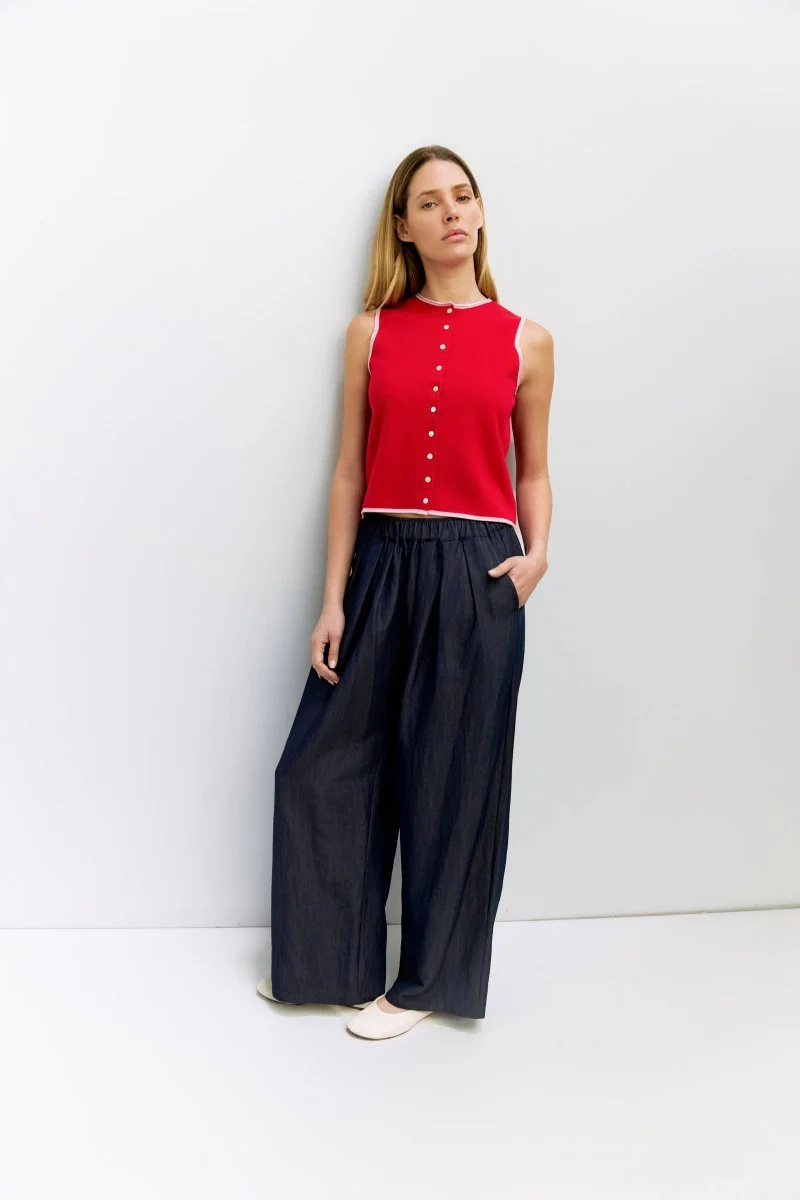 Haut sans Manches Lisa Rouge et Rose All Row - Image 2
