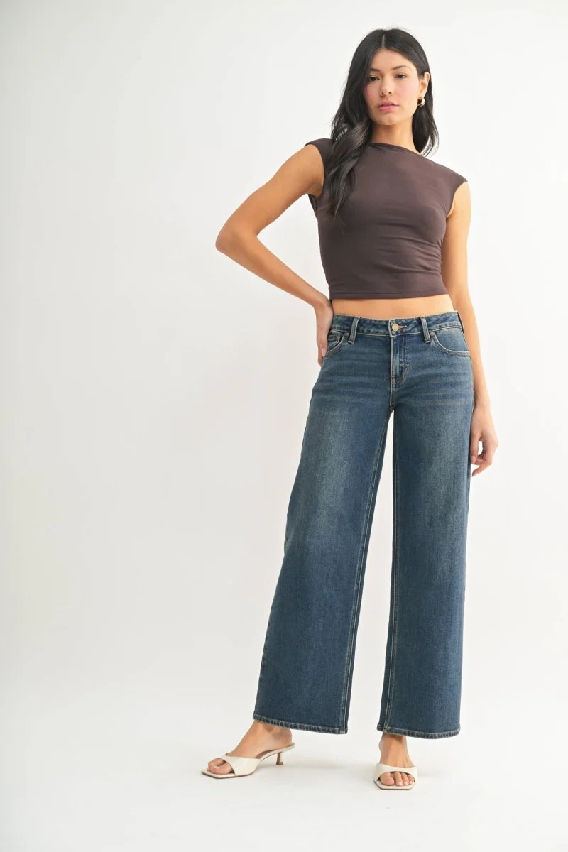 Jeans Taille Basse Droit Vintage Dark JBD - Image 2