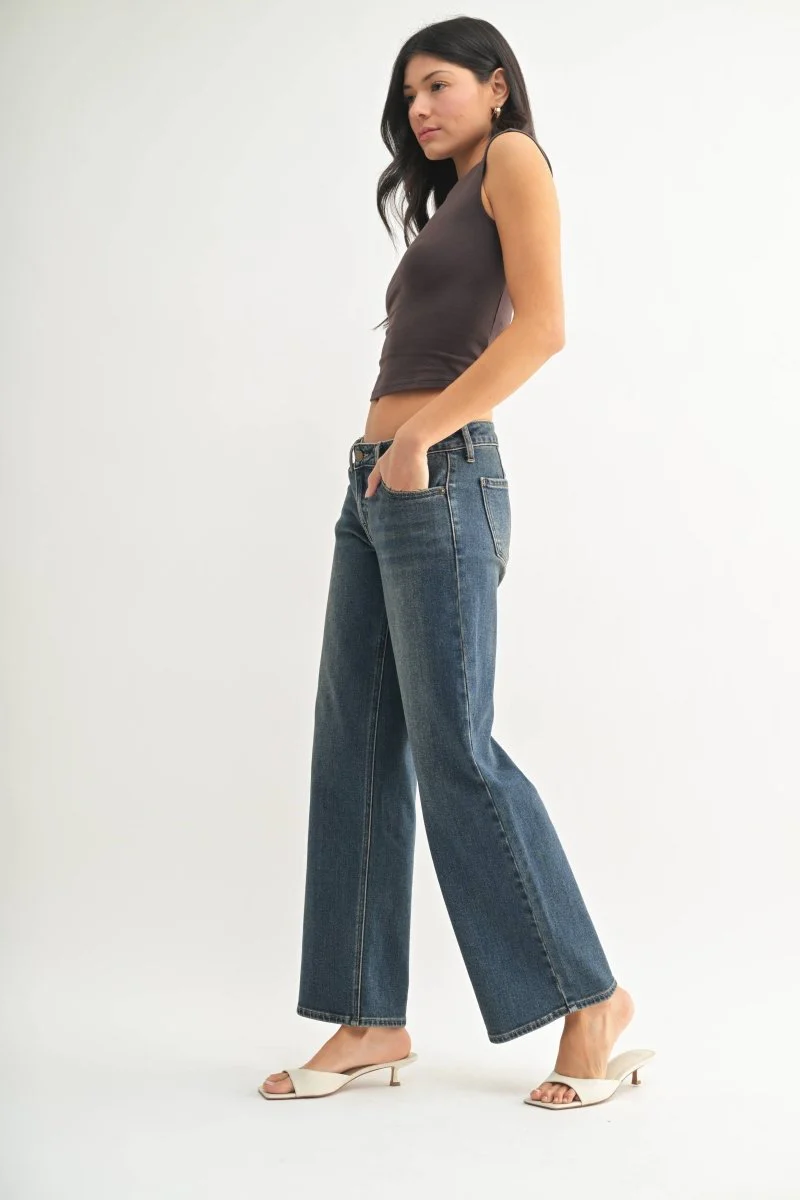 Jeans Taille Basse Droit Vintage Dark JBD - Image 3