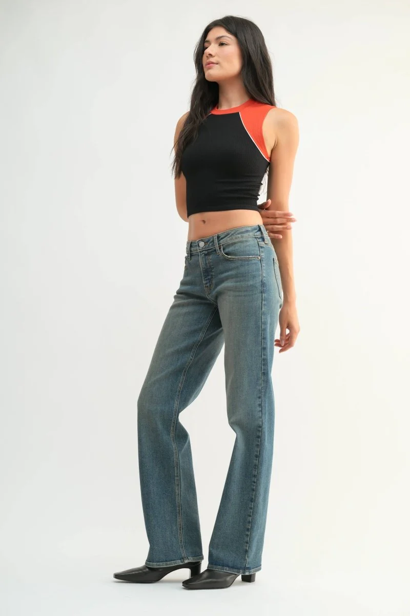 Jeans Droit Taille Mid Bleu Vintage JBD - Image 3