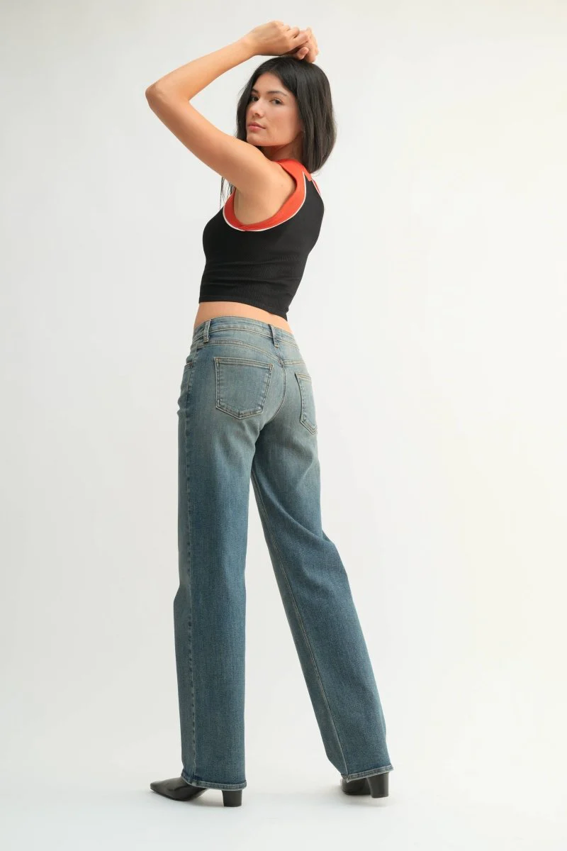 Jeans Droit Taille Mid Bleu Vintage JBD - Image 5