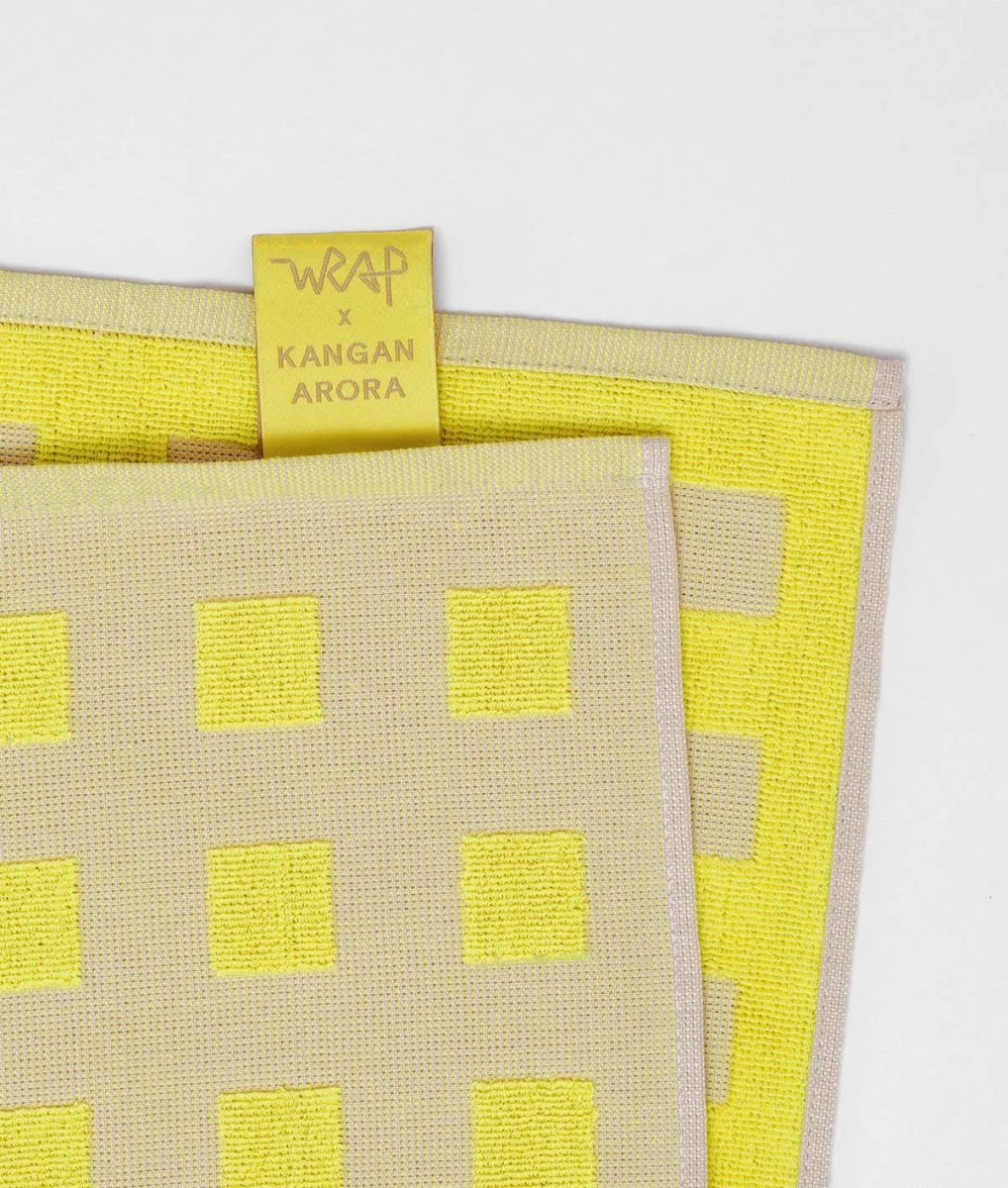 Linge Squares Avoine et Jaune Wrap - Image 5